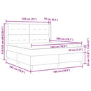 vidaXL Boxrugós ágy fejtámlával Kék 180 x 200 cm szövet