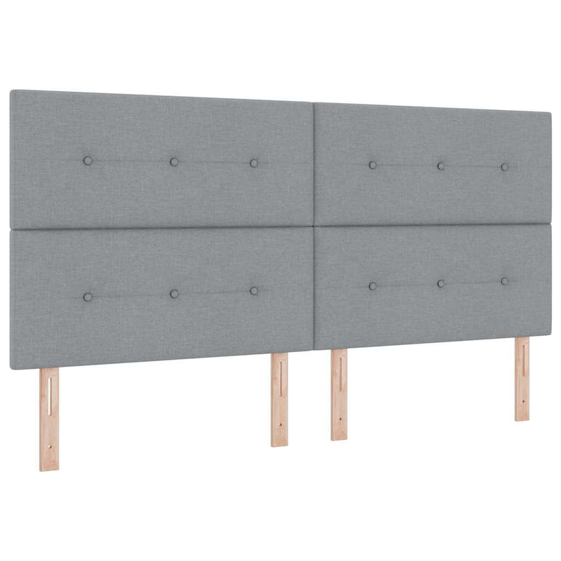 vidaXL Box Spring ágy matracmal Világosszürke 200 x 200 cm szövet