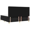 vidaXL Boxrugós ágy fejtámlával Fekete 200 x 200 cm szövet