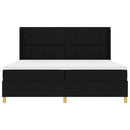 vidaXL Box Spring ágy matracmal fejtámlával Fekete 200 x 200 cm szövet