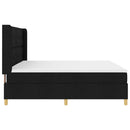vidaXL Boxrugós ágy fejtámlával Fekete 200 x 200 cm szövet
