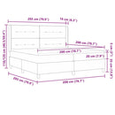 vidaXL Box Spring ágy matracmal fejtámlával Fekete 200 x 200 cm szövet