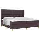 vidaXL Boxrugós ágy fejtámlával Sötét Barna 200 x 200 cm szövet