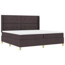 vidaXL Boxrugós ágy fejtámlával Sötét Barna 200 x 200 cm szövet