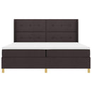 vidaXL Boxrugós ágy fejtámlával Sötét Barna 200 x 200 cm szövet