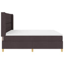 vidaXL Boxrugós ágy fejtámlával Sötét Barna 200 x 200 cm szövet