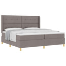 vidaXL Boxrugós ágy fejtámlával Tópszínű 200 x 200 cm szövet
