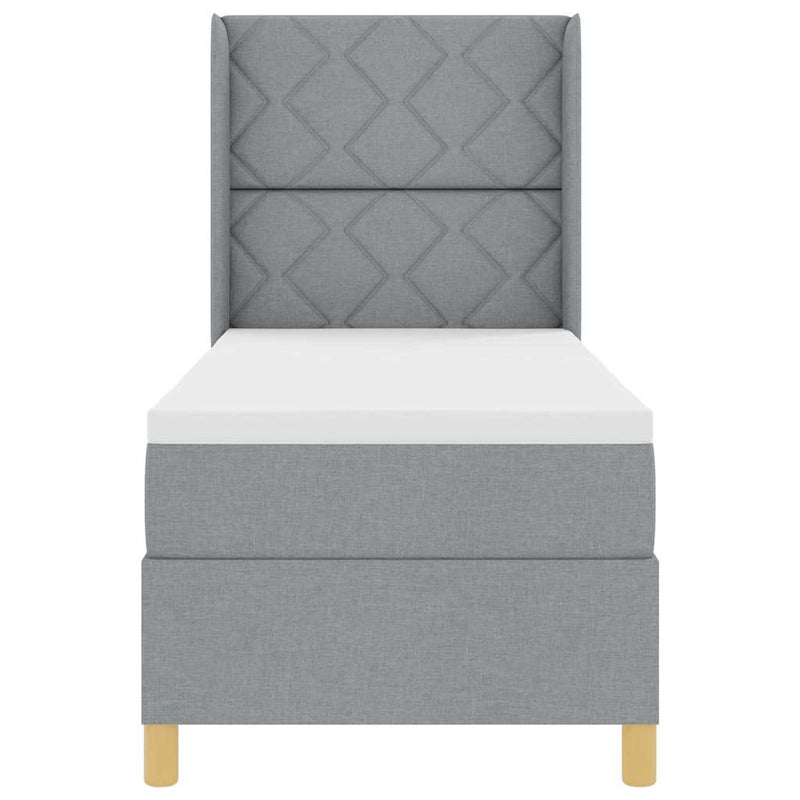 vidaXL Box Spring ágy matracmal Világosszürke 80 x 200 cm szövet