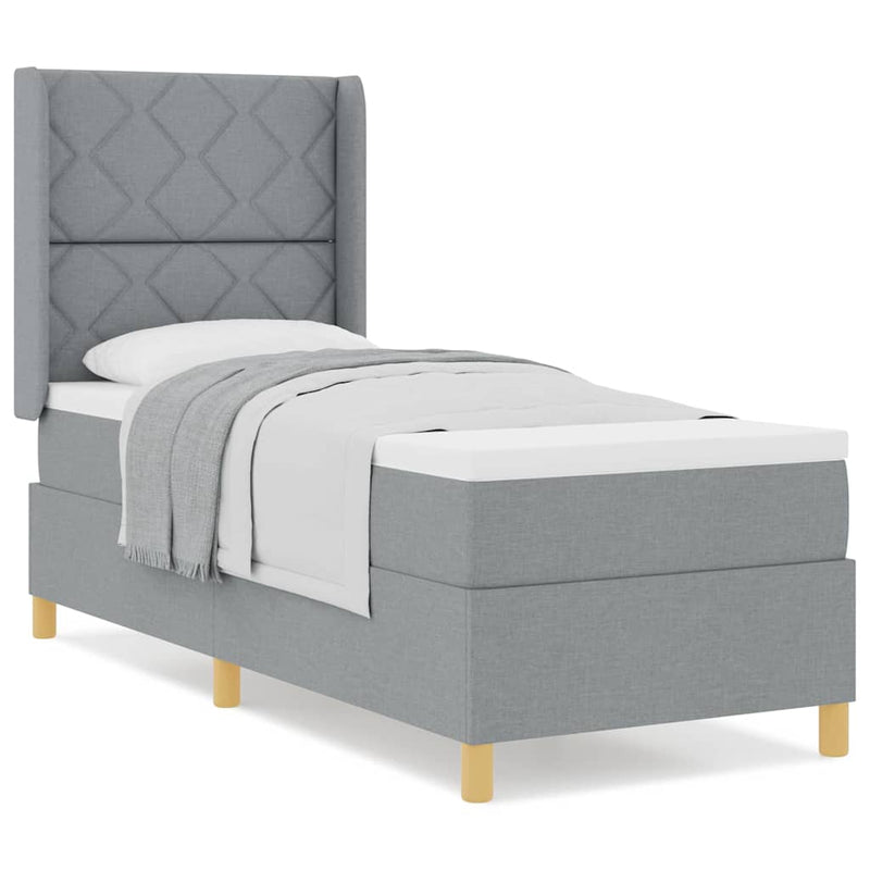 vidaXL Box Spring ágy matracmal Világosszürke 80 x 200 cm szövet