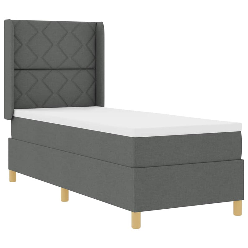 vidaXL Box Spring ágy matracmal Sötétszürke 80 x 200 cm szövet