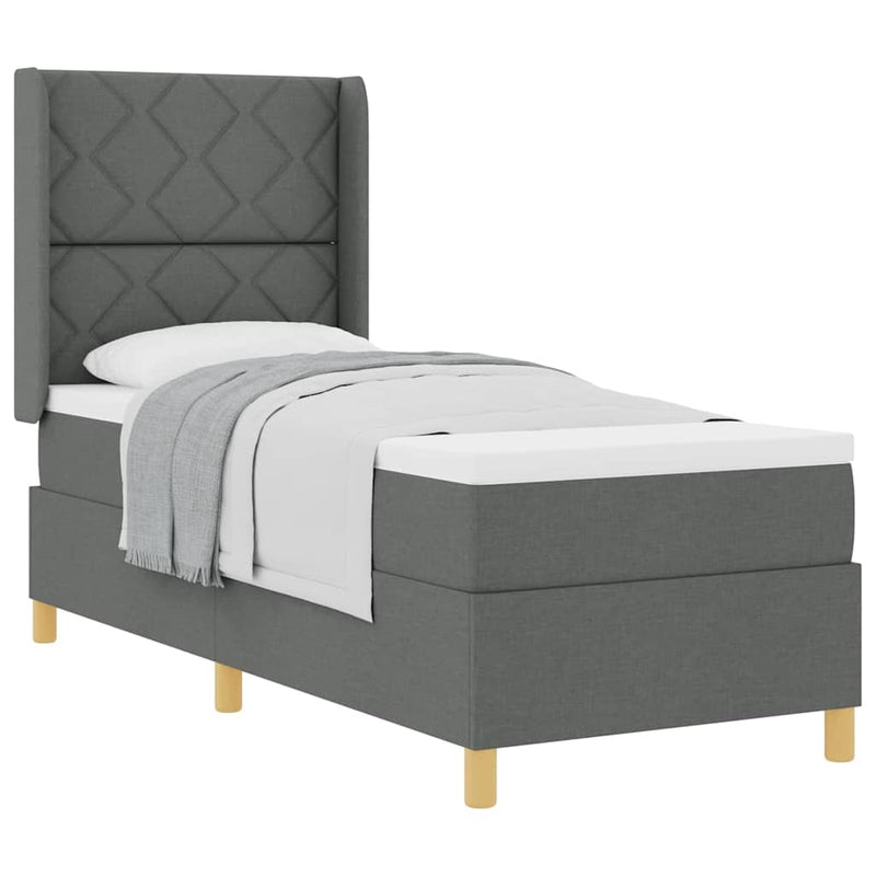 vidaXL Box Spring ágy matracmal Sötétszürke 80 x 200 cm szövet