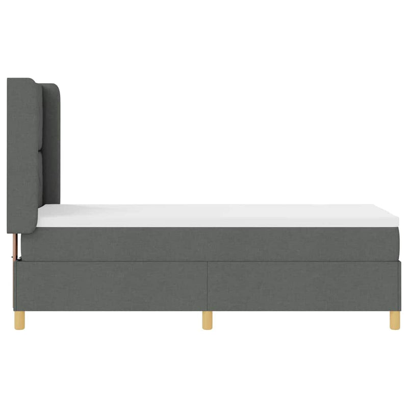 vidaXL Box Spring ágy matracmal Sötétszürke 80 x 200 cm szövet