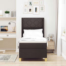 vidaXL Boxrugós ágy fejtámlával Sötét Barna 80 x 200 cm szövet