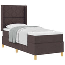 vidaXL Boxrugós ágy fejtámlával Sötét Barna 80 x 200 cm szövet
