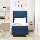 vidaXL Boxrugós ágy fejtámlával Kék 80 x 200 cm szövet