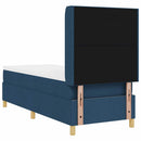vidaXL Boxrugós ágy fejtámlával Kék 80 x 200 cm szövet