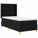 vidaXL Boxrugós ágy fejtámlával Fekete 90 x 190 cm szövet