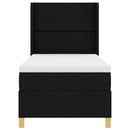 vidaXL Boxrugós ágy fejtámlával Fekete 90 x 190 cm szövet