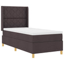 vidaXL Boxrugós ágy fejtámlával Sötét Barna 90 x 190 cm szövet