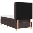 vidaXL Boxrugós ágy fejtámlával Sötét Barna 90 x 190 cm szövet