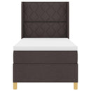 vidaXL Boxrugós ágy fejtámlával Sötét Barna 90 x 190 cm szövet