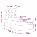 vidaXL Boxrugós ágy fejtámlával Fekete 90 x 200 cm szövet