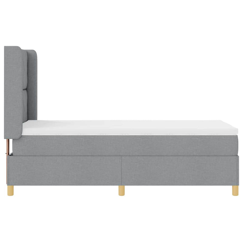 vidaXL Box Spring ágy matracmal Világosszürke 100 x 200 cm szövet