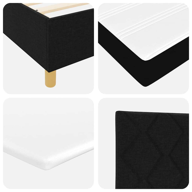 vidaXL Box Spring ágy matracmal fejtámlával Fekete 100 x 200 cm szövet