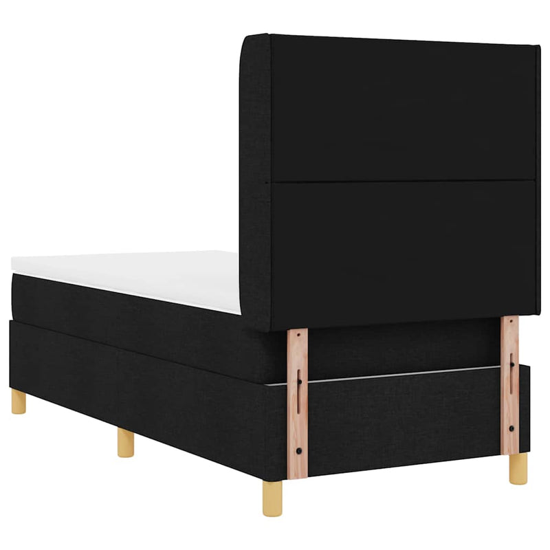 vidaXL Box Spring ágy matracmal fejtámlával Fekete 100 x 200 cm szövet