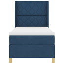 vidaXL Box Spring ágy matracmal fejtámlával Kék 100 x 200 cm szövet