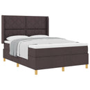 vidaXL Boxrugós ágy fejtámlával Sötét Barna 140 x 190 cm szövet