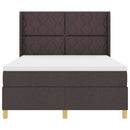 vidaXL Boxrugós ágy fejtámlával Sötét Barna 140 x 190 cm szövet