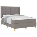 vidaXL Boxrugós ágy fejtámlával Tópszínű 140 x 190 cm szövet