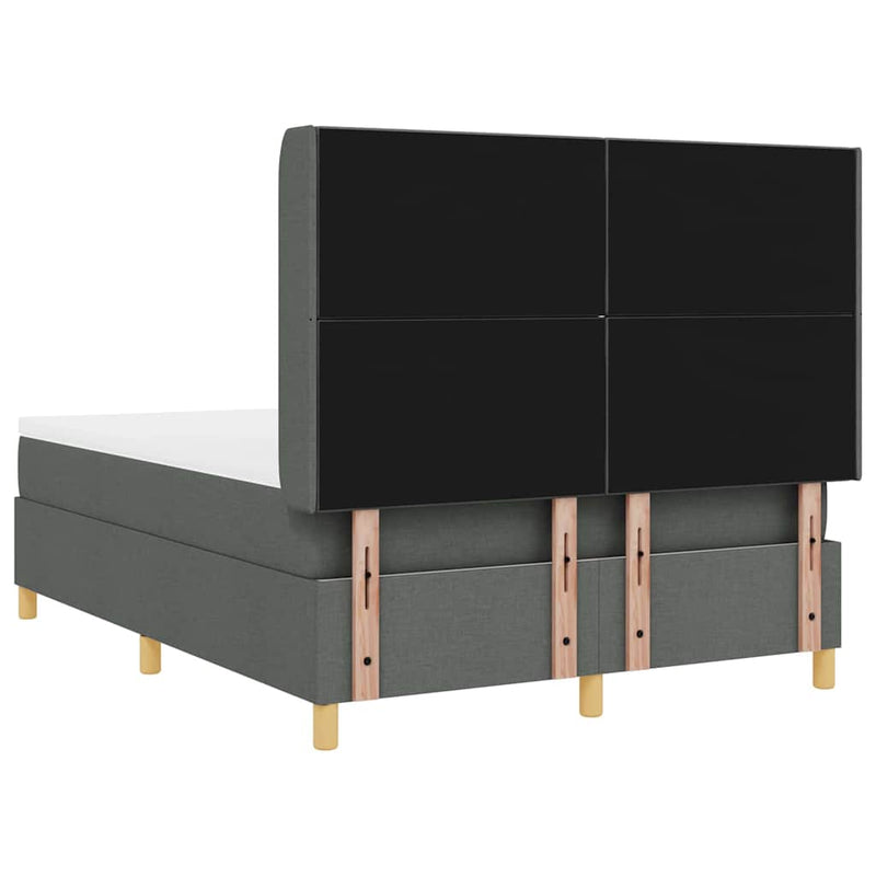 vidaXL Box Spring ágy matracmal Sötétszürke 140 x 200 cm szövet