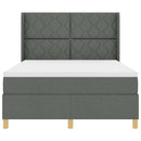 vidaXL Box Spring ágy matracmal Sötétszürke 140 x 200 cm szövet