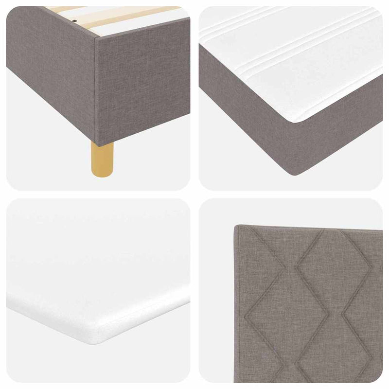 vidaXL Box Spring ágy matracmal Tópszínű 140 x 200 cm szövet