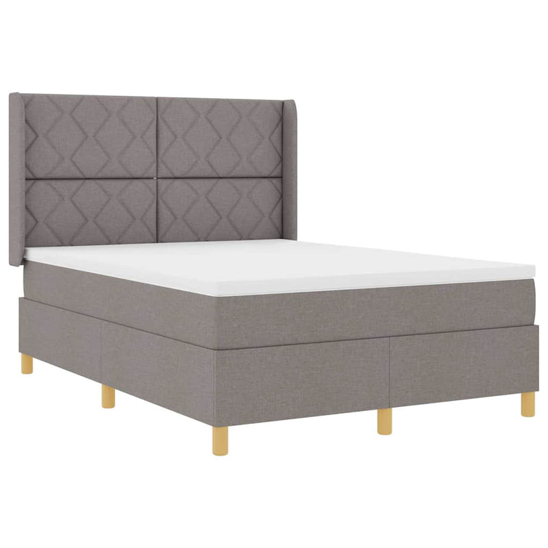 vidaXL Box Spring ágy matracmal Tópszínű 140 x 200 cm szövet