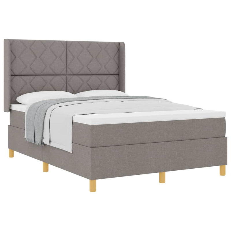 vidaXL Box Spring ágy matracmal Tópszínű 140 x 200 cm szövet