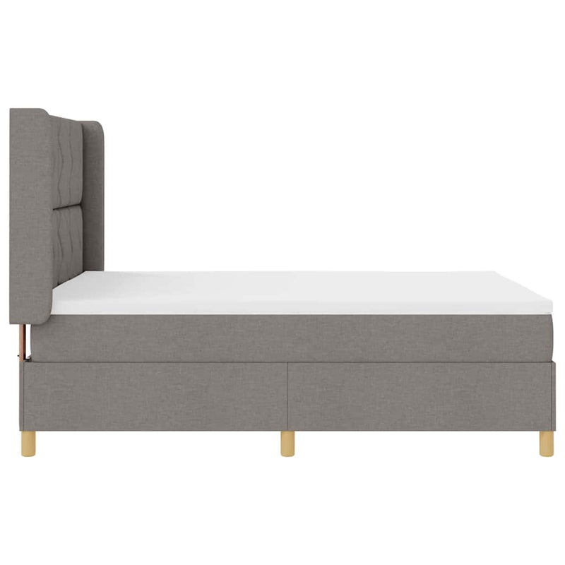 vidaXL Box Spring ágy matracmal Tópszínű 140 x 200 cm szövet