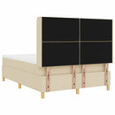 vidaXL Boxrugós ágy fejtámlával Krém 160 x 200 cm szövet