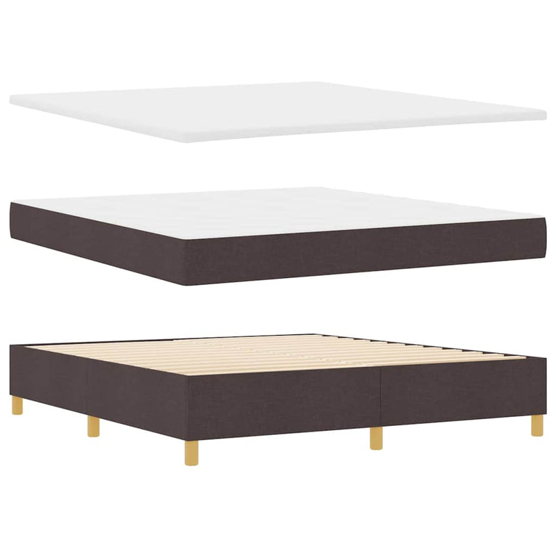 vidaXL Box Spring ágy matracmal sötétbarna 180 x 200 cm szövet