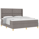 vidaXL Boxrugós ágy fejtámlával Tópszínű 180 x 200 cm szövet