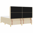 vidaXL Boxrugós ágy fejtámlával Krém 180 x 200 cm szövet