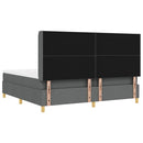 vidaXL Boxrugós ágy fejtámlával Sötétszürke 200 x 200 cm szövet