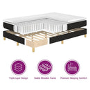 vidaXL Boxrugós ágy matracmal fejtámlával Fekete 200 x 200 cm szövet
