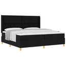 vidaXL Boxrugós ágy matracmal fejtámlával Fekete 200 x 200 cm szövet