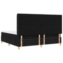 vidaXL Boxrugós ágy matracmal fejtámlával Fekete 200 x 200 cm szövet