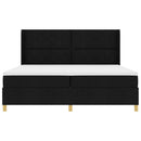 vidaXL Boxrugós ágy matracmal fejtámlával Fekete 200 x 200 cm szövet