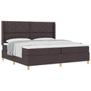 vidaXL Boxrugós ágy matracmal Sötét Barna 200 x 200 cm szövet