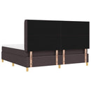 vidaXL Boxrugós ágy matracmal Sötét Barna 200 x 200 cm szövet